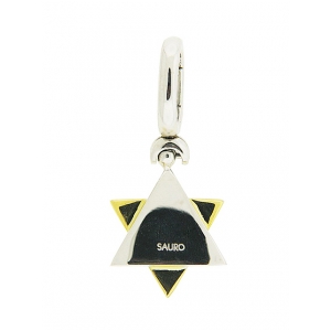SAURO Italy 18k Two-Tone Gold Star of David Pendant