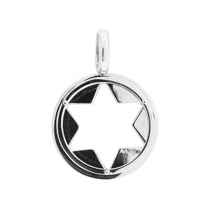 SAURO Italy 18k White Gold Star of David Pendant