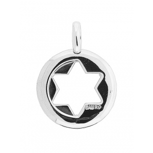 SAURO Italy 18k White Gold Star of David Pendant