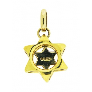 SAURO Italy 18k Yellow Gold Star of David Pendant