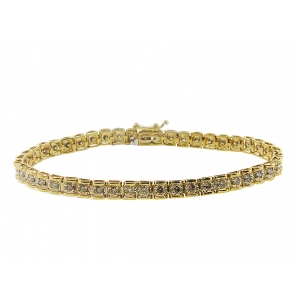 2.00ct Champagne Diamonds 10k Yellow Gold Bracelet