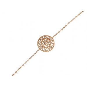 18k Rose Gold Milgrain Bezel Setting Diamond Bracelet