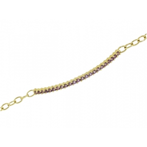 18k Yellow Gold & Purple Diamond Eternity Bracelet