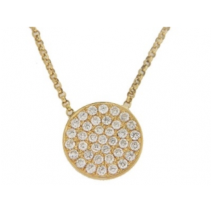 .43 ct Pave Diamond Circle 18k Gold Yellow Gold Necklace