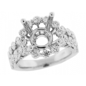 2.11 ct Bezel Set Diamond 18k Gold Semi Mount Engagement Ring