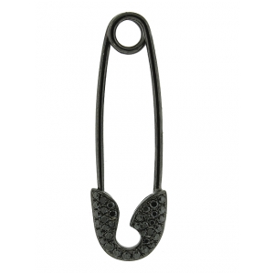 18k Black Gold & Black Diamond Safety Pin Brooch