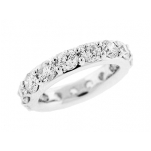 5.09 ct Round Diamond 18k White Gold Wedding Eternity Band