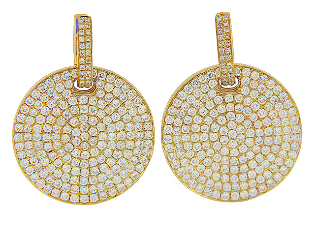 4 80ct Pave Diamond Disc 18k Yellow Gold Dangle Earrings At Vonora 4 80ct Pave Diamond Disc 18k Yellow Gold Dangle Earrings