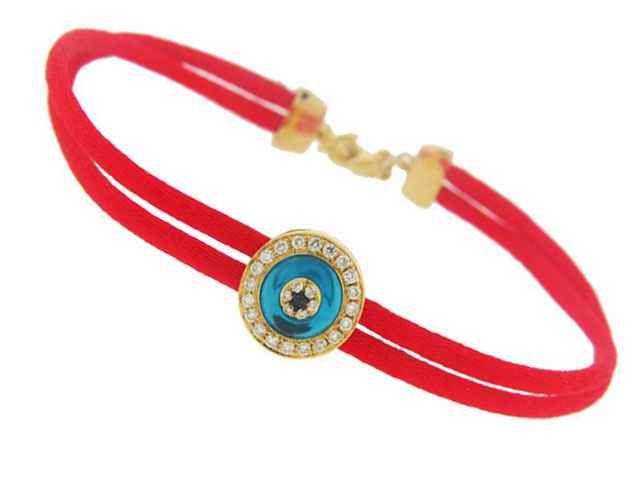 Diamond 18k Yellow Gold Evil Eye Red String Bracelet At Vonora Diamond 18k Yellow Gold Evil Eye Red String Bracelet