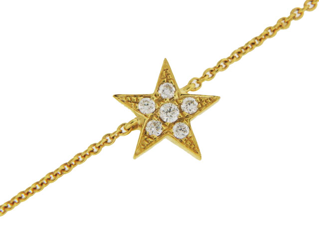Diamond 18k Yellow Gold Star Charm Chain Bracelet At Vonora Diamond 18k Yellow Gold Star Charm Chain Bracelet