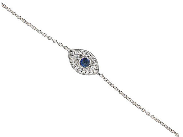 Diamond Shire 18k White Gold Evil Eye Bracelet At Vonora Diamond Shire 18k White Gold Evil Eye Bracelet